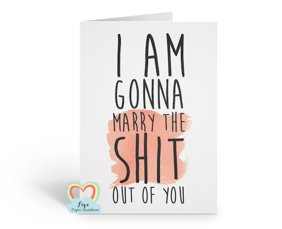 fiance valentines card, funny valentines card, funny engagement card, funny fiancee card, fiance birthday card, bride to be card