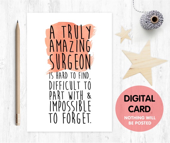 surgeon card printable surgeon Gift An amazing surgeon is hard to find surgeon retirement card surgeon appreciation digital download quote