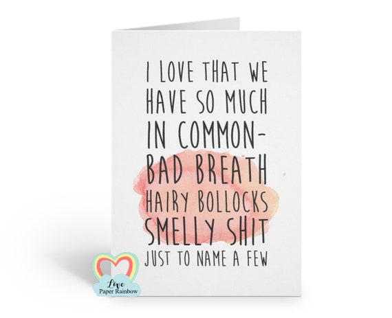 funny birthday card from the dog, happy birthday from the dog, dog birthday card, lick your face, funny dog card, rude birthday card