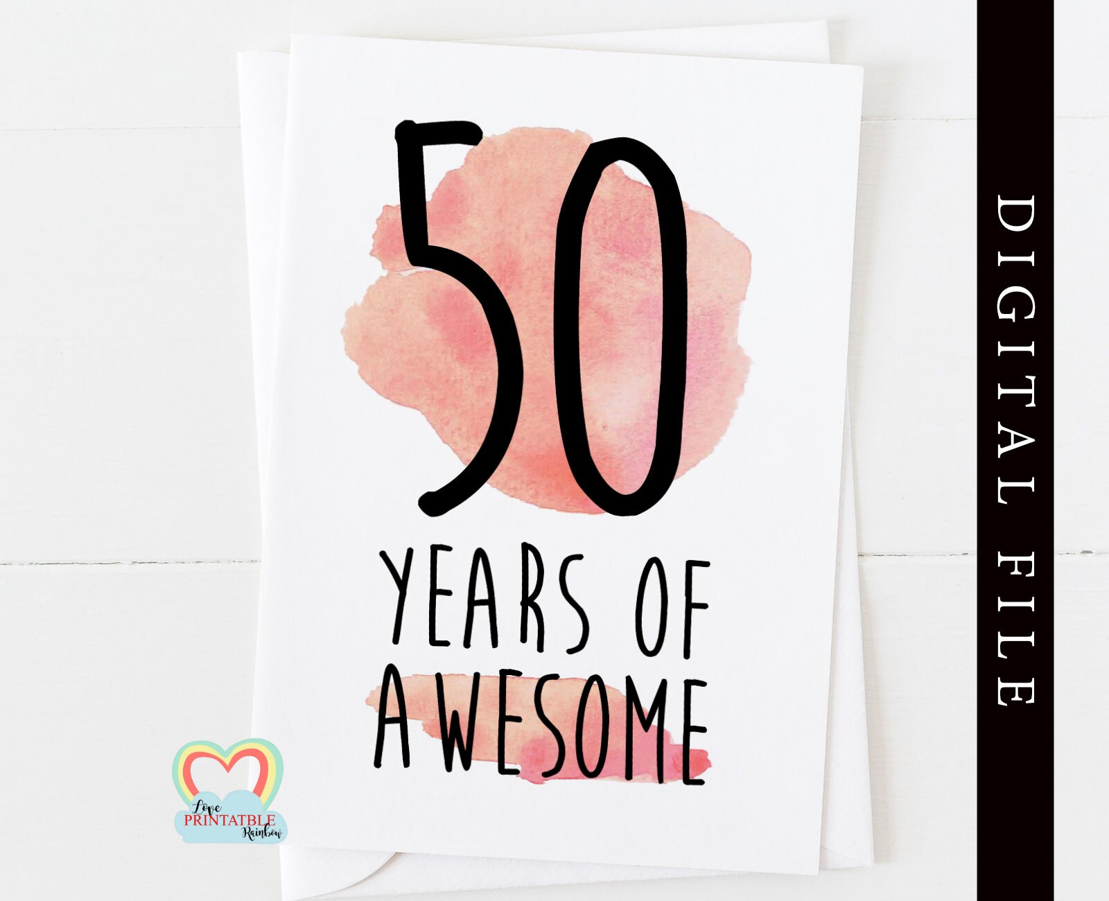 Printable Card 50th Printable - Il Fullxfull.3163319526 Aepg