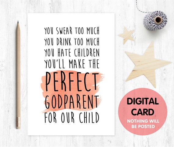funny will you be my godmother card, godmother card, printable godmother card, godmother proposal printable,