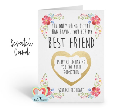 godmother card will you be my godmother scratch card godmother proposal best friend godfather card godmother quote card floral