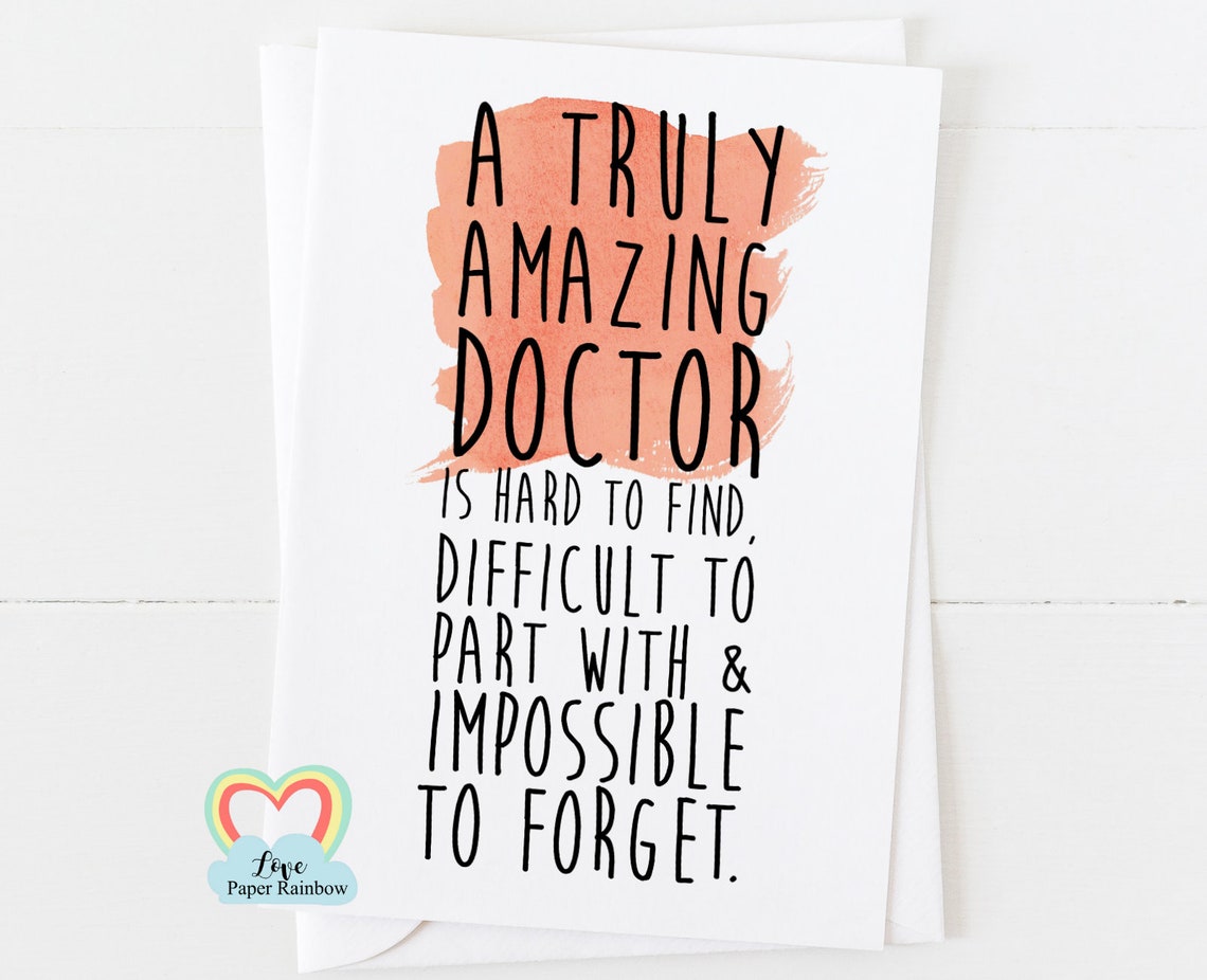 Doctor card doctor retirement card leaving thanks doctor quote Etsy