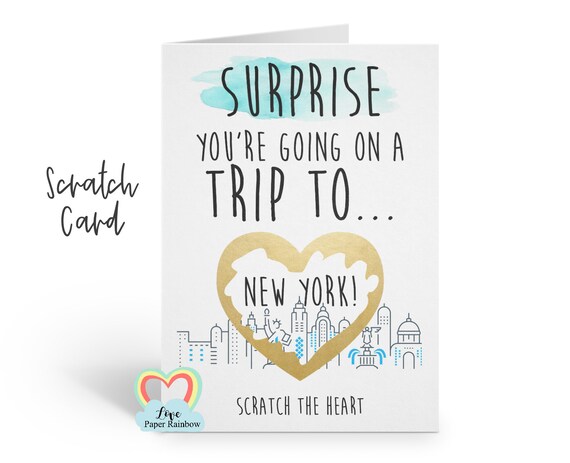you're going to New York | New York surprise trip | New York surprise scratch card | New York card | New York holiday | New York gift