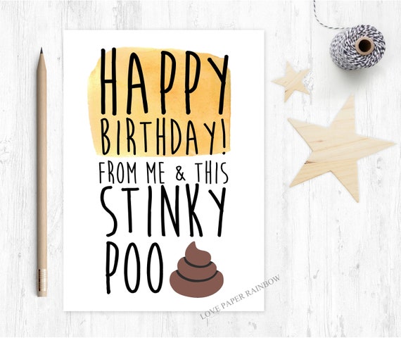 poo birthday card, kids birthday card, funny birthday card, rude birthday card, toilet humour birthday card, boyfriend birthday card