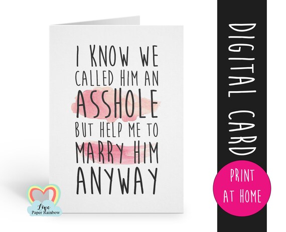PRINTABLE bridesmaid card, will you be my bridesmaid printable, funny bridesmaid card, bridesmaid proposal printable, digital download