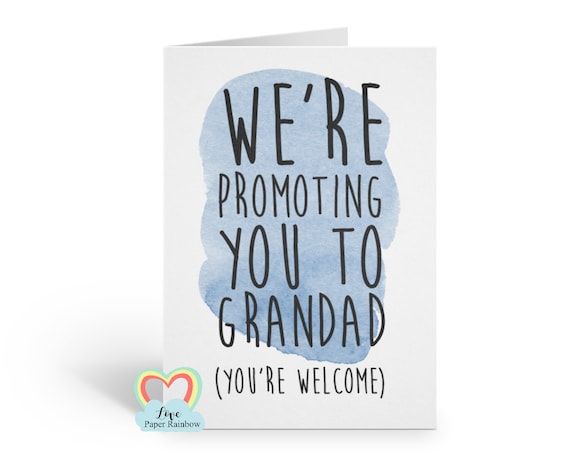 you're going to be a grandad funny card promoted to grandad pregnancy announcement i'm pregnant grandad reveal love paper rainbow