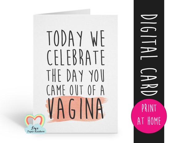 printable birthday card, rude birthday card, naughty birthday card, vagina birthday card, boyfriend birthday card, husband birthday card