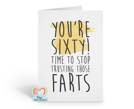 funny 60th birthday card, fart birthday card, 60th birthday card fart, happy 60th birthday, you're 60