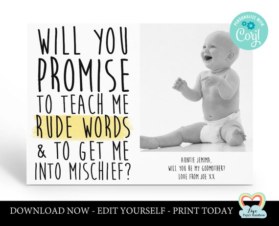 godmother card template editable godparents card instant download godfather card corjl funny godmother proposal printable funny rude words