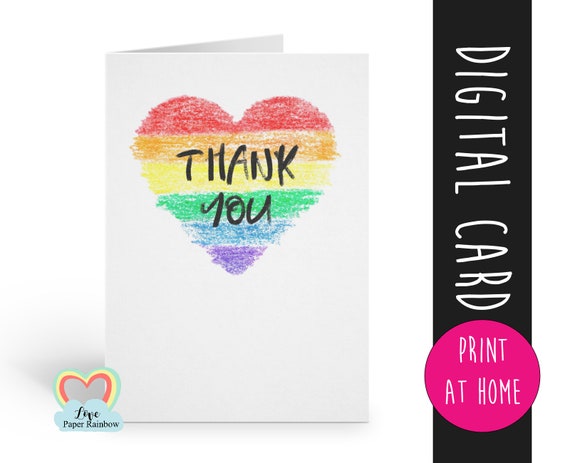 thank you nhs card printable nurse card instant download rainbow heart card digital thanks card doctor surgeon hospital