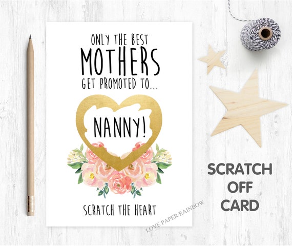 only the best mums get promoted to nanny you're going to be a nanny card, pregnancy reveal card, I'm pregnant card, baby reveal