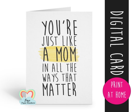 stepmom mother's day card printable stepmom card printable stepmom birthday card printable thanks stepmom printable digital download