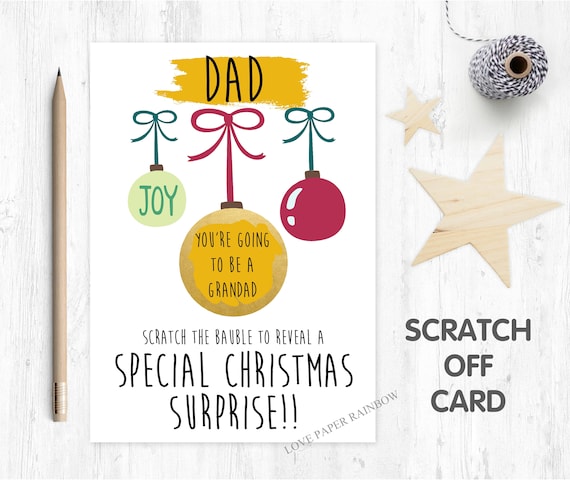 you're going to be a grandad christmas scratch card christmas surprise baby reveal christmas card scratch off christmas gift pregnancy