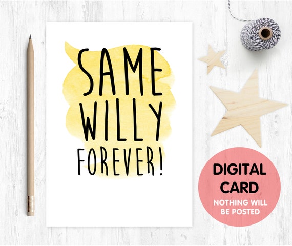 PRINTABLE engagement card printable funny engagement card printable wedding card gay engagement card digital download same willy forever
