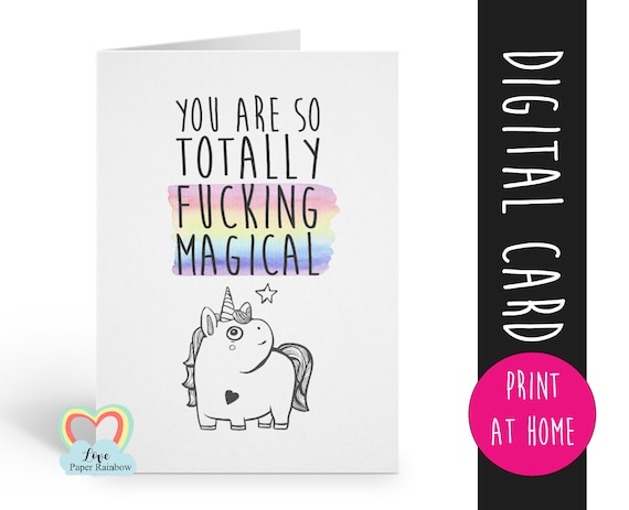 friendship card instant download | friendship quote | funny friendship | unicorn | thank you | card for friend | friend card printable