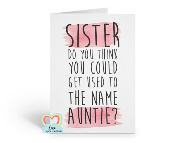 you're going to be an auntie pregnancy reveal card announcement funny auntie card aunty love paper rainbow i'm pregnant auntie reveal