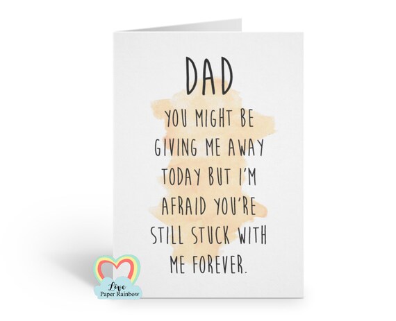 father of the bride card, funny father of the bride card, dad giving me away card, card for father of the bride, wedding card for dad