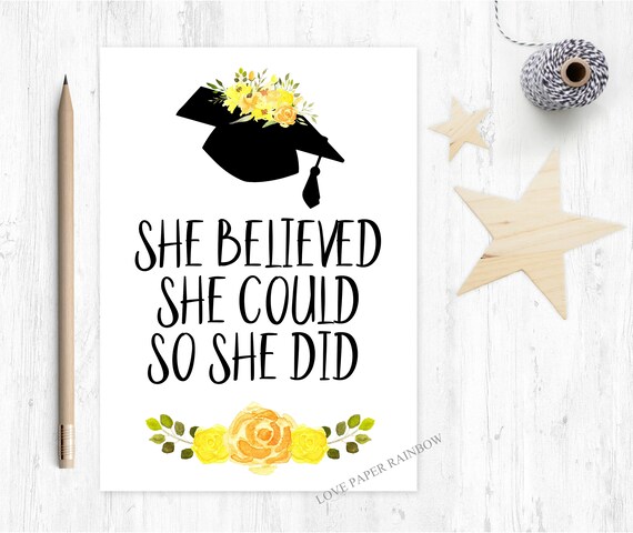graduation card 2018 she believed she could so she did class of 2018 greeting card