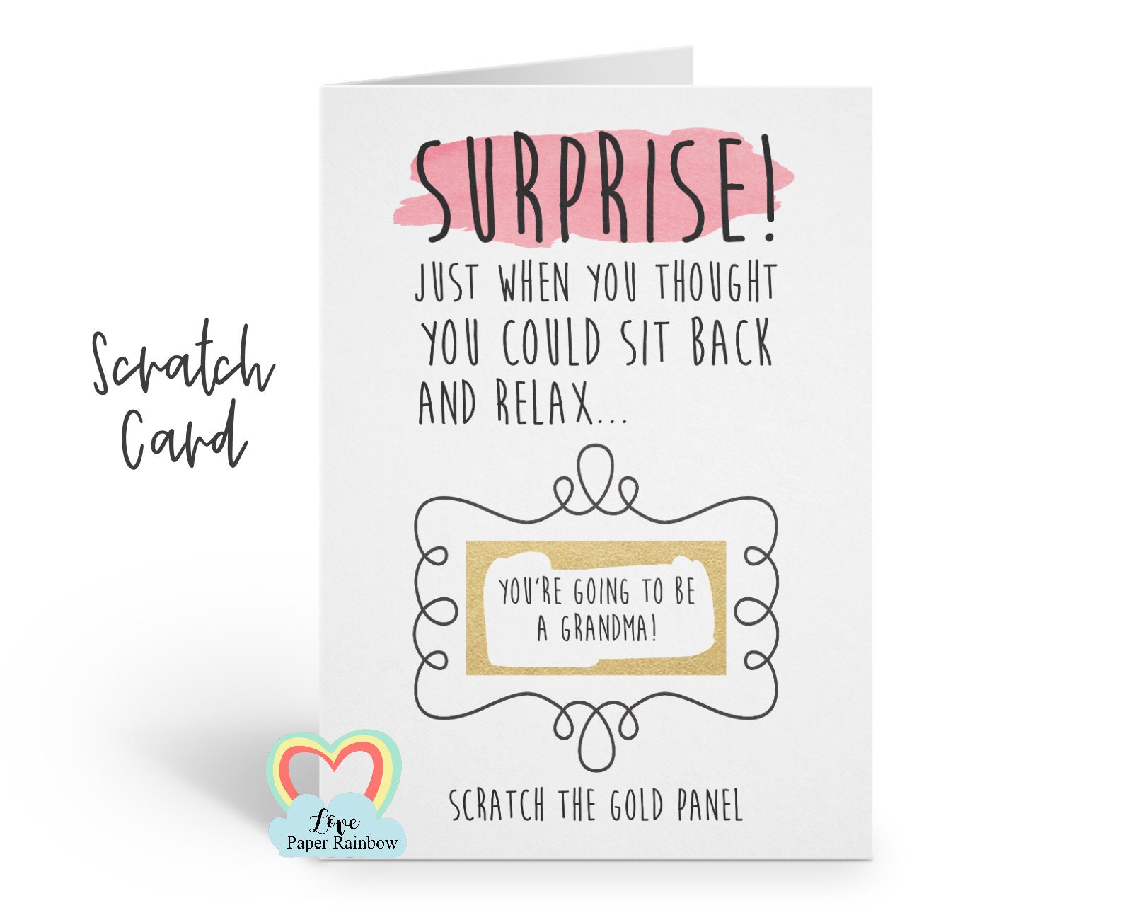 grandma card youre going to be a grandma grandma to be Scratch Off Im pregnant pregnancy reveal