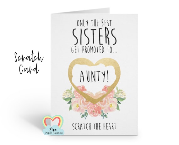 you're going to be an aunty scratch off card pregnancy announcement I'm pregnant we're expecting only the best sisters are promoted to aunty