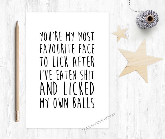 funny birthday card from the dog, happy birthday from the dog, dog birthday card, lick your face, funny dog card, rude birthday card