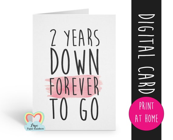 3rd wedding anniversary card custom anniversary card personalised anniversary card 3 years down forever to go 3rd anniversary card