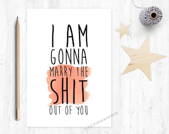 fiance valentines card, funny valentines card, funny engagement card, funny fiancee card, fiance birthday card, bride to be card