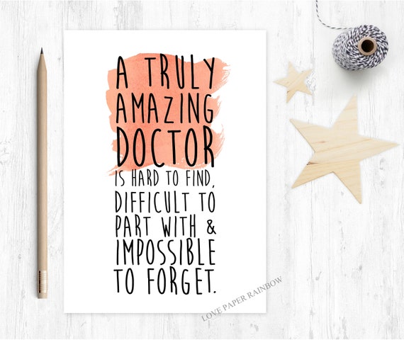doctor card doctor retirement card leaving thanks doctor quote card a truly amazing doctor is hard to find doctor gift