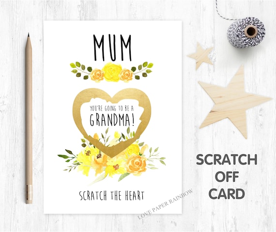 you're going to be a grandma scratch card pregnancy reveal scratch card I'm pregnant grandma reveal nanny card