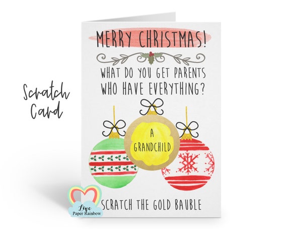 you're going to be grandparents christmas scratch card christmas surprise baby reveal pregnancy announcement parents who have everything