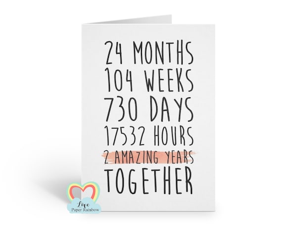 2nd anniversary card, 2nd wedding anniversary card, 2 years together, 2 amazing years, lesbian anniversary card, gay anniversary card