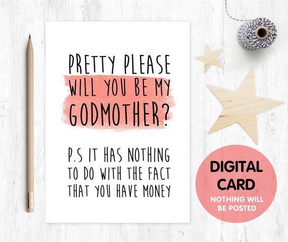 funny godmother card printable godmother proposal instant download godmother card inappropriate godmother printable card digital download
