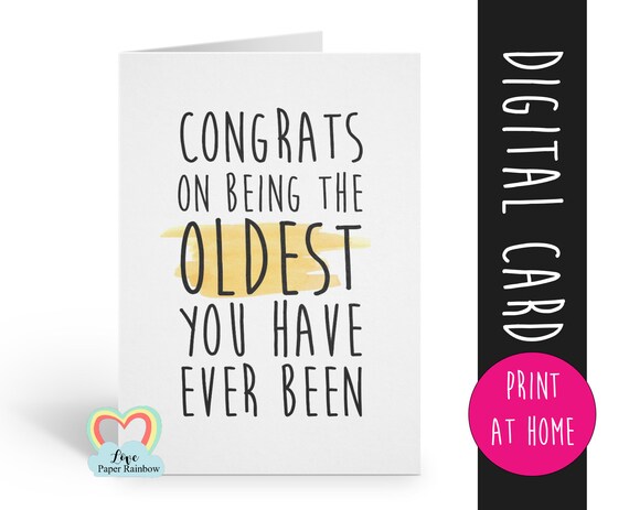 PRINTABLE birthday card, birthday card printable, instant download birthday card, funny birthday card, sarcastic birthday card, digital card