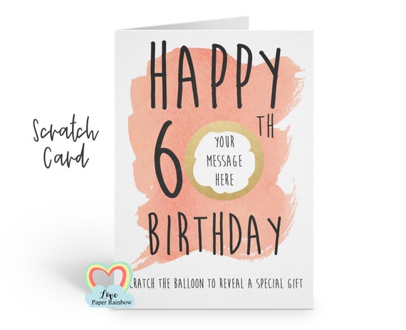 60th birthday scratch card | 60th birthday surprise | 60th birthday gift | 60th birthday | scratch and reveal | 60th surprise holiday