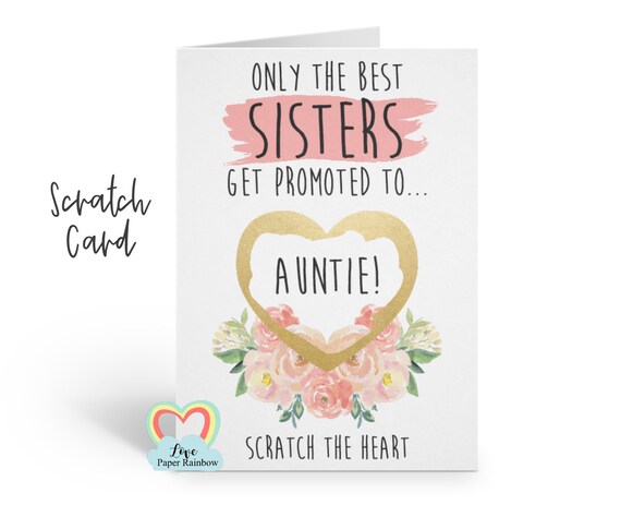 you're going to be an auntie, pregnancy reveal card, only the best sisters get promoted to auntie, I'm pregnant card, baby reveal card