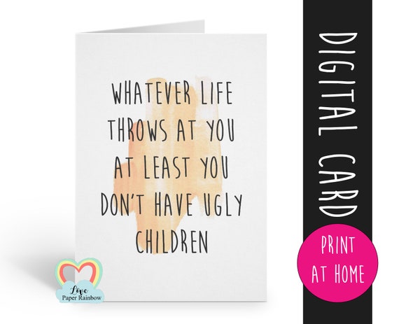 funny mother's day card printable mother's day card printable father's day card printable mom birthday card printable dad birthday card