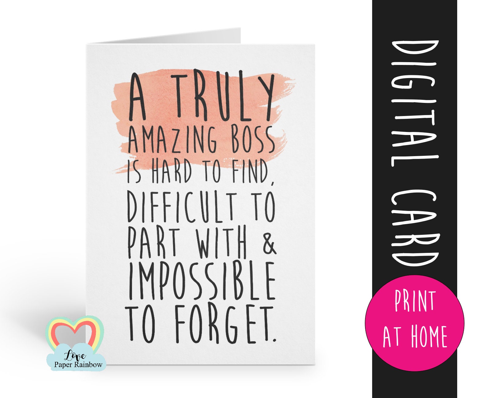 boss card printable boss retirement card instant download