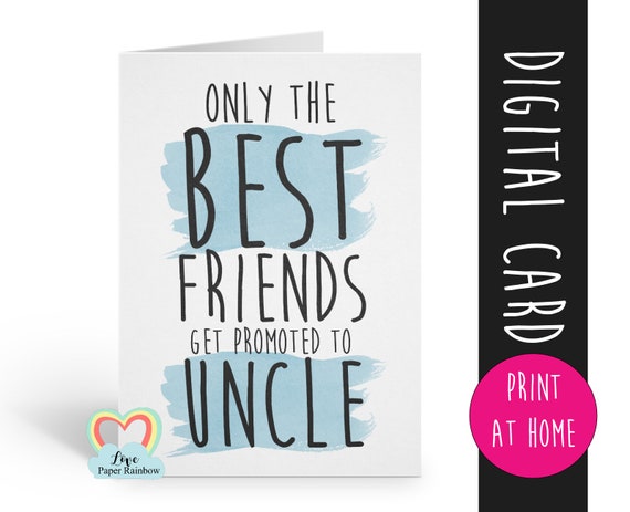 PRINTABLE you're going to be an uncle card i'm pregnant uncle reveal pregnancy announcement printable the best friends are promoted to uncle