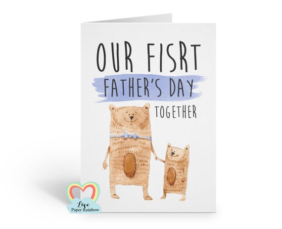 first father's day card, 1st father's day card, bear father's day card, cute first father's day card