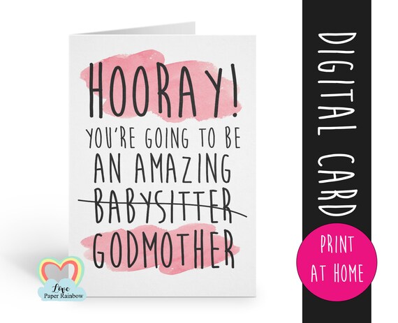funny godmother card printable will you be my godmother instant download amazing godmother digital card godmother proposal print at home