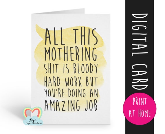 PRINTABLE mother's day card, funny mother's day card, first mother's day card printable, 1st mother's day card, first time mum