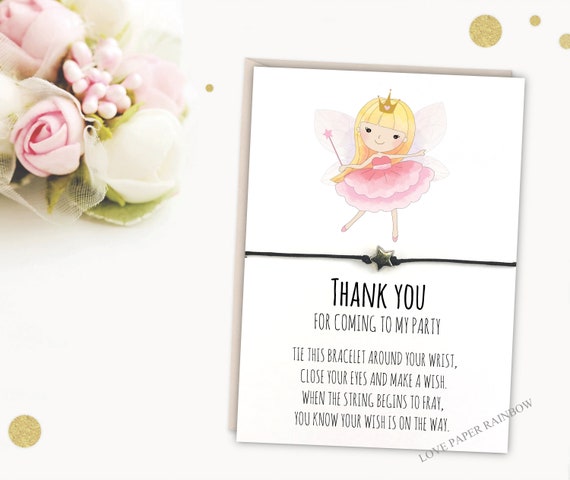 fairy wish bracelet, thank you for coming to my party, fairy birthday party, fairy party bag filler, fairy gift, fairy favour