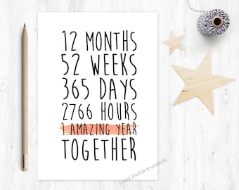 1st anniversary card, 1 amazing year, first year as mr and mrs, mr and mrs card, 1st wedding anniversary card, gay anniversary card
