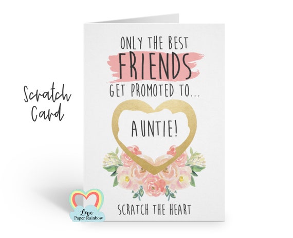only the best friends get promoted to auntie, i'm pregnant scratch card, pregnancy reveal, pregnancy scratch card, auntie reveal card