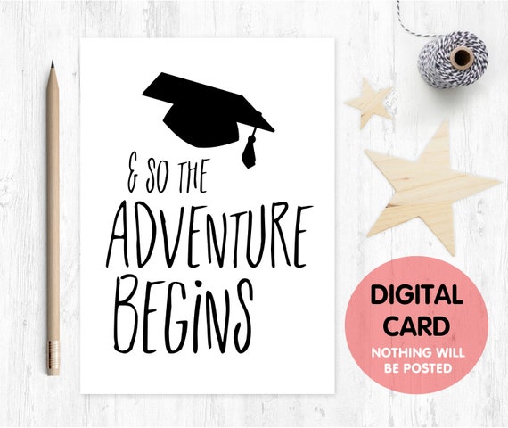 printable graduation card printable class of 2018 and so the adventure begins graduation card digital download graduation printable