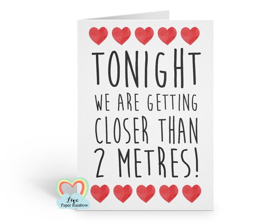 social distance birthday card, social distance anniversary card, 2 metre, rude card, boyfriend card, birthday card for boyfriend, for her