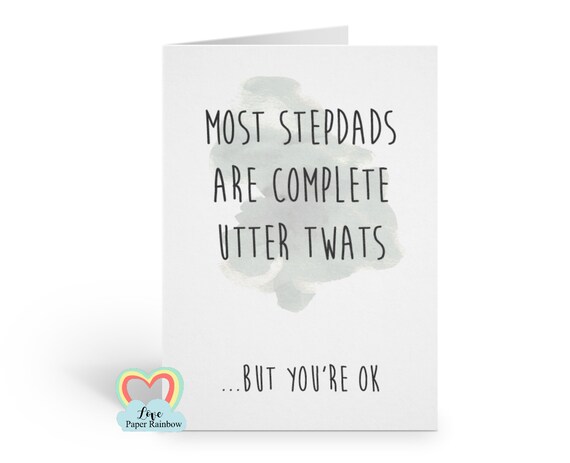 stepdad card, stepdad birthday card, twat card, stepdad fathers day card, funny stepdad card, rude stepdad card, thanks stepdad
