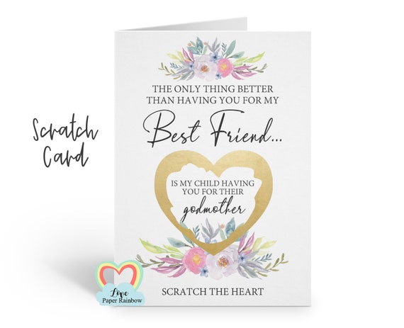 godmother card will you be my godmother scratch card godmother proposal best friend godfather card godmother quote card floral