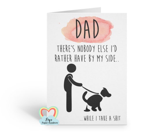 funny dog card, dog mother's day card, card from the dog, thanks for picking up my poo, dog birthday card, dog father's day card